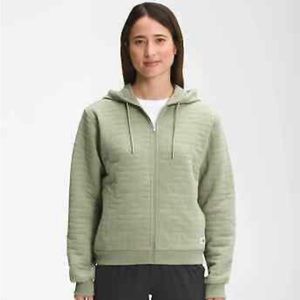 The North Face Women's Longs Peak Quilted Full-Zip Hoodie Tea Green Size Medium